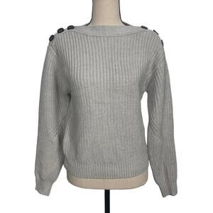 Aritzia Wilfred Calmont Sweater Ribbed Knit 100% Merino Wool Grey Size XXS